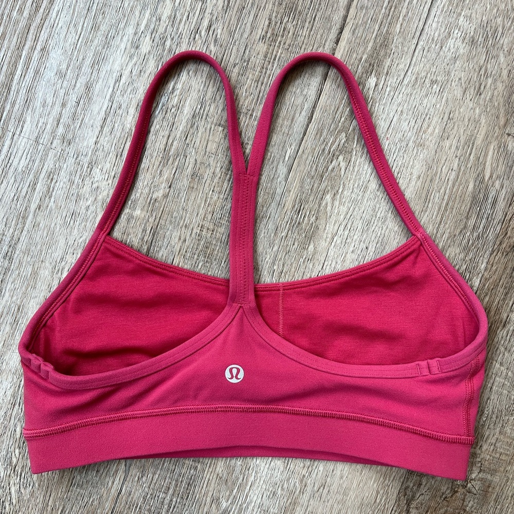 lululemon athletica Pink Raspberry Flow Y Bra Nulu Size 6